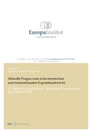Cover von Aktuelle Fragen zum schweizerischen und internationalen Kapitalmarktrecht