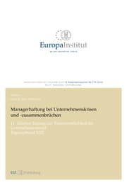 Cover von Managerhaftung bei Unternehmenskrisen und -zusammenbrüchen
