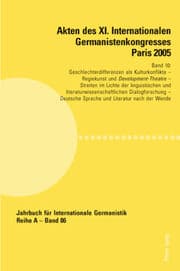 Cover von Akten des XI. Internationalen Germanistenkongresses Paris 2005 Germanistik im Konflikt der Kulturen