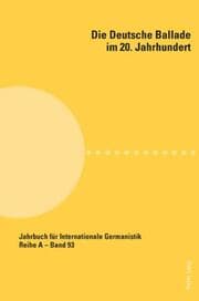 Cover von Die deutsche Ballade im 20. Jahrhundert