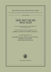 Cover von Der deutsche Malagis nach den Heidelberger Handschriften Cpg 340 und 315