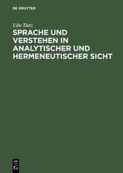 Cover von Sprache und Verstehen in analytischer und hermeneutischer Sicht
