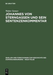 Cover von Johannes von Sterngassen und sein Sentenzenkommentar