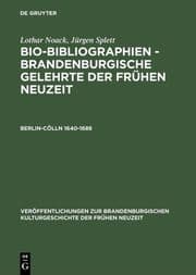 Cover von Berlin-Cölln 1640-1688