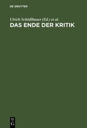 Cover von Das Ende der Kritik