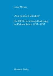 Cover von 'Nur politisch Würdige'