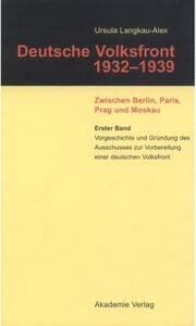 Cover von Vorgeschichte und Gründung des Ausschusses zur Vorbereitung einer deutschen Volksfront