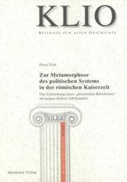 Cover von Zur Metamorphose des politischen Systems in der römischen Kaiserzeit