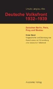 Cover von Vorgeschichte und Gründung des Ausschusses zur Vorbereitung einer deutschen Volksfront