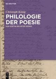 Cover von Philologie der Poesie