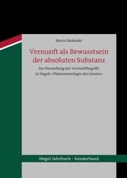 Cover von Vernunft als Bewusstsein der absoluten Substanz