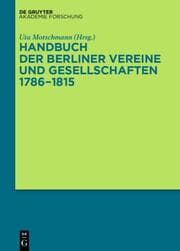 Cover von Handbuch der Berliner Vereine und Gesellschaften 1786-1815