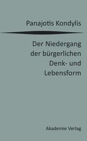 Cover von Der Niedergang der bürgerlichen Denk- und Lebensform