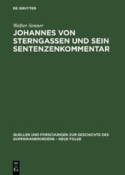 Cover von Johannes von Sterngassen und sein Sentenzenkommentar