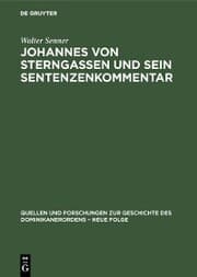 Cover von Johannes von Sterngassen und sein Sentenzenkommentar