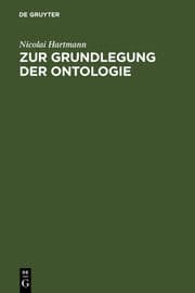 Cover von Zur Grundlegung der Ontologie
