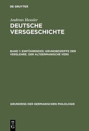 Cover von Einführendes: Grundbegriffe der Verslehre. Der altgermanische Vers