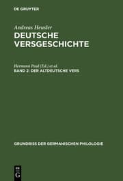 Cover von Der altdeutsche Vers