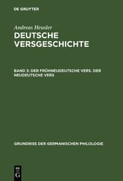 Cover von Der frühneudeutsche Vers. Der neudeutsche Vers