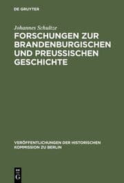 Cover von Forschungen zur brandenburgischen und preussischen Geschichte