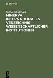 Cover von Minerva. Internationales Verzeichnis Wissenschaftlicher Institutionen