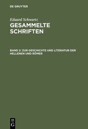 Cover von Zur Geschichte und Literatur der Hellenen und Römer