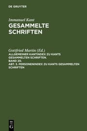 Cover von Personenindex zu Kants gesammelten Schriften