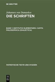 Cover von Institutio elementaris.Capita philosophica (Dialectica)