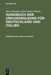 Cover von Register zur 2.und 3.Auflage