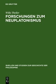 Cover von Forschungen zum Neuplatonismus