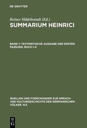 Cover von Summarium Heinrici / Textkritische Ausgabe der ersten Fassung, Buch I-X