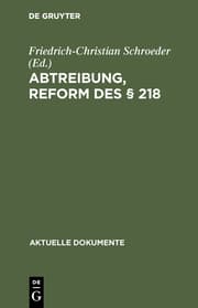 Cover von Abtreibung, Reform des § 218