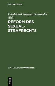 Cover von Reform des Sexualstrafrechts