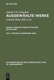 Cover von Versuch einer Critischen Dichtkunst. Erster Allgemeiner Theil