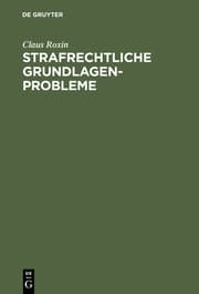 Cover von Strafrechtliche Grundlagenprobleme