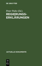 Cover von Regierungserklärungen