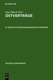 Cover von Deutsch-tschechoslowakische Verträge