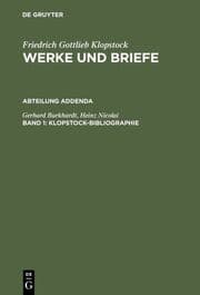 Cover von Klopstock-Bibliographie