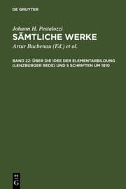 Cover von Über die Idee der Elementarbildung (Lenzburger Rede) und 5 Schriften um 1810