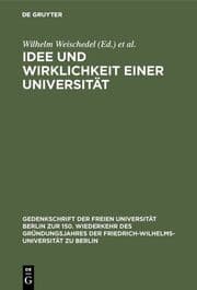 Cover von Idee und Wirklichkeit einer Universität