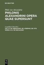 Cover von De Abrahamo. De Josepho. De vita Mosis (I-II). De decalogo