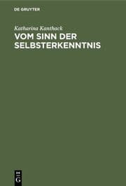 Cover von Vom Sinn der Selbsterkenntnis