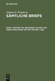 Cover von Johann Heinrich Pestalozzi: Sämtliche Briefe 1