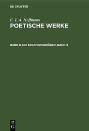 Cover von Die Serapionsbrüder, Band 4
