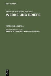 Cover von Klopstocks Arbeitstagebuch