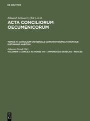 Cover von Concilii actiones VIII - Appendices Graecae - Indices