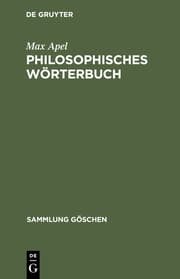Cover von Philosophisches Wörterbuch