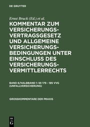 Cover von §§ 179-185 Unfallversicherung