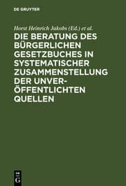 Cover von Materialien zur Entstehungsgeschichte des BGB