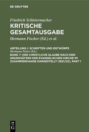 Cover von Der christliche Glaube nach den Grundsätzen der evangelischen Kirche im Zusammenhange dargestellt (1821/22)